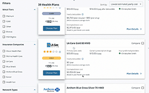 Shop and Compare example screen example of shop and compare screen showing a doctor available in a plan